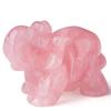 5.1 cm Rose Quartz Elephant Decor, Polished Hand-Carved Stone Sculpture view 1