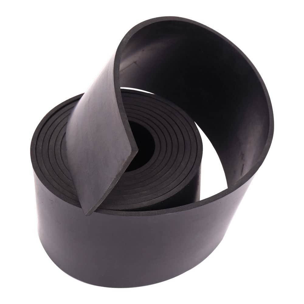 WiCo NR/SBR Black 65 Shore A Rubber Strip Roll, 4 mm x 100 mm x 10 m