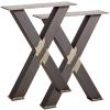 SOTECH 1 Pair (2 Pieces) X-Shape Steel Bench Legs, Used Look, 420 x 345 mm view 1