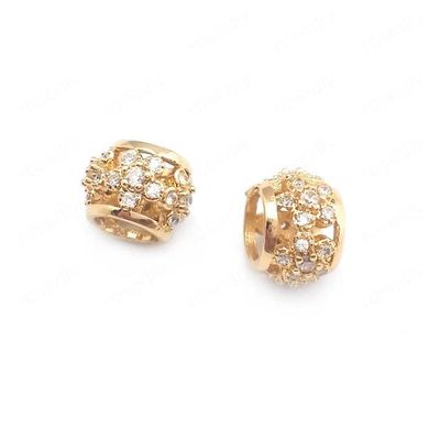 24K Champagne Gold-Colored Brass Cylinder Spacer Beads