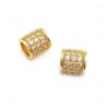 24K Champagne Gold-Colored Brass Cylinder Spacer Beads view 3