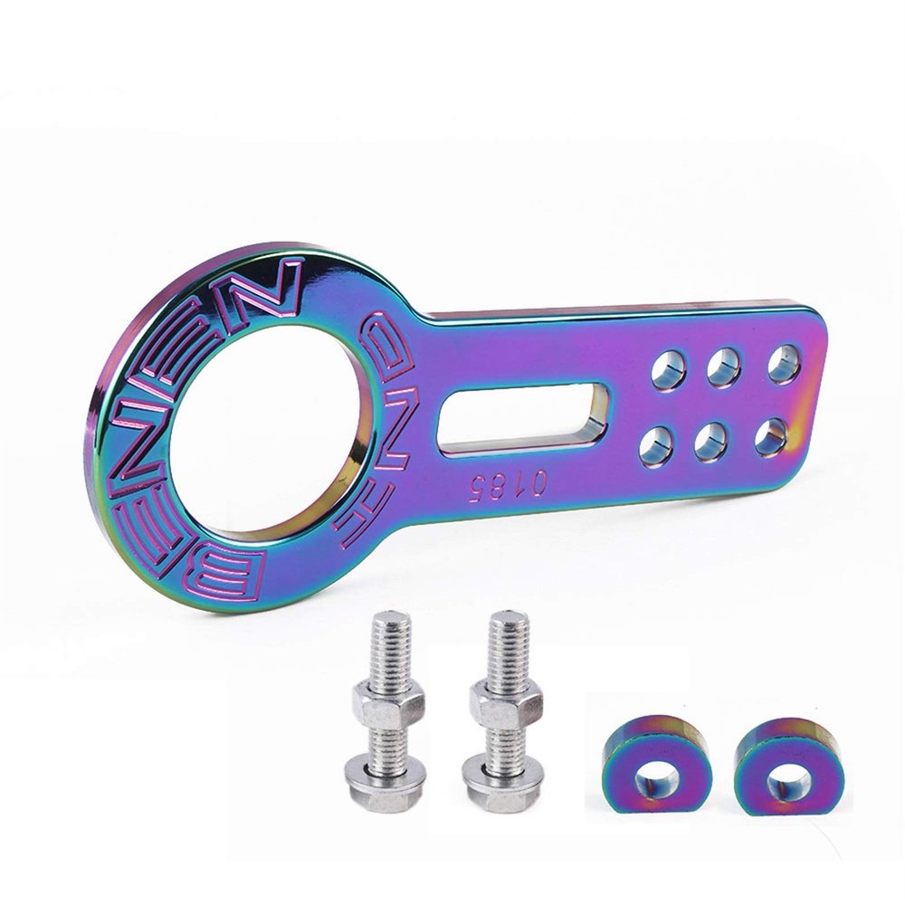 ZJCNHY Universal Racing Car Front Tow Hook for Car, Trailer Ring-Style Anodized Colorful Tow Hook 346 (Color Name: A)