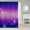 Galaxy Shower Curtain, Glitter Stars, Purple-Pink Ombre, 180 x 180 cm view 1