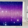Galaxy Shower Curtain, Glitter Stars, Purple-Pink Ombre, 180 x 180 cm view 2