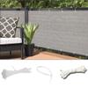 WUZMING Fence Screen, Privacy Screen for Garden and Balcony, 100% HDPE, Weather-Resistant, UV Protection, with Grommets and Cable Ties, Gray, 120 x 250 cm view 2