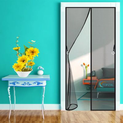 Magnetic Screen Door, Automatic Closing, 240 x 220 cm, Heavy-Duty Mesh, Velcro, Charcoal, Size 663