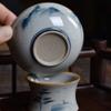 XIALON Hand-Painted Porcelain Kung Fu Tea Strainer, 8.4 cm, Blue/White view 2