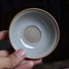 XIALON Hand-Painted Porcelain Kung Fu Tea Strainer, 8.4 cm, Blue/White view 4