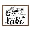 Unbranded Farmhouse Framed Primitive Decor 40.6 x 50.8 cm Painted Wood Sign, “Take Me to the Lake” Retro Wall Art for Indoor and Garden view 1