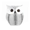 YTOOZ Mini White Owl Statue, Resin Dot-Pattern Figurine, 14 x 7 x 15 cm (6 x 3 x 6 in) view 1