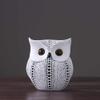 YTOOZ Mini White Owl Statue, Resin Dot-Pattern Figurine, 14 x 7 x 15 cm (6 x 3 x 6 in) view 2