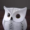 YTOOZ Mini White Owl Statue, Resin Dot-Pattern Figurine, 14 x 7 x 15 cm (6 x 3 x 6 in) view 3