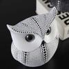YTOOZ Mini White Owl Statue, Resin Dot-Pattern Figurine, 14 x 7 x 15 cm (6 x 3 x 6 in) view 4
