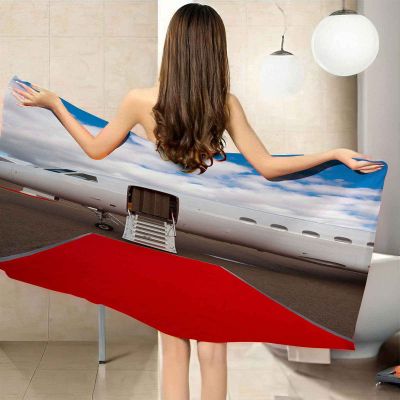 Ultra-Soft Microfiber Beach Towel, Red Carpet at the Airport, 80 x 135 cm