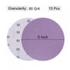 sourcing map 15-Pack 5-Inch 80-Grit Sanding Discs, Hook-and-Loop, Wet/Dry, Purple view 2