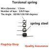 5-Pack 1.5 mm Wire V-Shaped Right-Handed Single-Loop Torsion Springs, 120°/6 Turns, 10 mm view 2