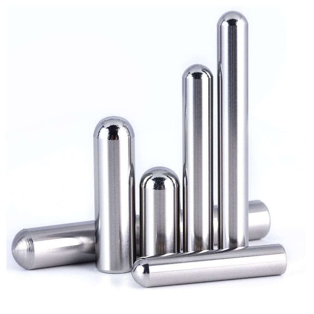 10-Pack 304 Stainless Steel Internal-Threaded Locating Pins with Hole, Round Head, M4 x 6 x 12 mm