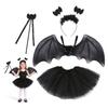 DERAYEE Kids' Halloween Bat Costume with Wings, Headband, Wand, and Skirt view 1