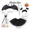 DERAYEE Kids' Halloween Bat Costume with Wings, Headband, Wand, and Skirt view 2