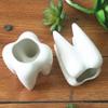 FOMIYES White Ceramic Tooth-Shaped Flower Pots for Desk Decor view 2