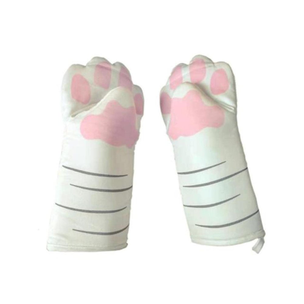 YUANstore 1 x Cute Cat-Claw Oven Glove, Long and Heat-Resistant