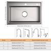 16-Gauge Stainless Steel Single-Bowl Kitchen Bar Sink with Faucet and Pull-Out Baskets view 3