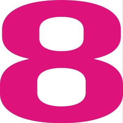 Shirtinstyle Pink Self-Adhesive Number Sticker, 8–18 cm