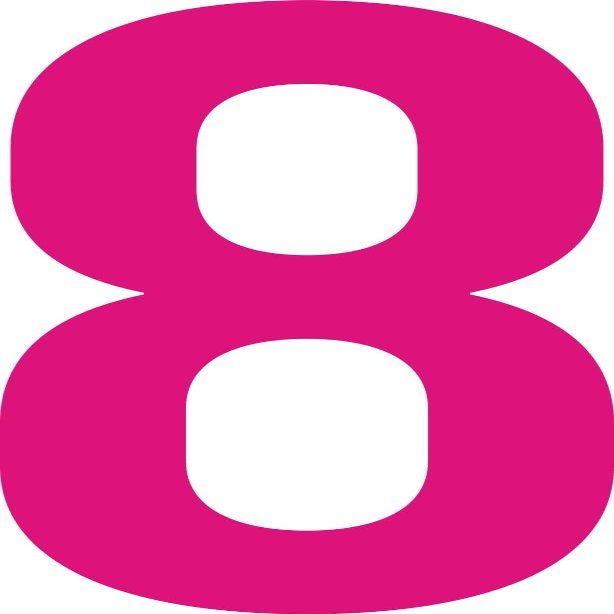 Shirtinstyle Pink Self-Adhesive Number Sticker, 8–18 cm
