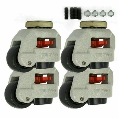 4-Piece 50 mm Swivel Leveling Casters, Retractable, 500 kg Capacity, Footmaster GD-60S