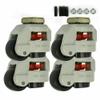 4-Piece 50 mm Swivel Leveling Casters, Retractable, 500 kg Capacity, Footmaster GD-60S view 1
