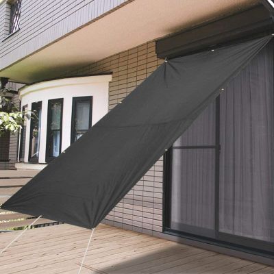 KOUDU Sun Shade Sail with Mounting Kit, 4.5 x 10 m, Dark Gray