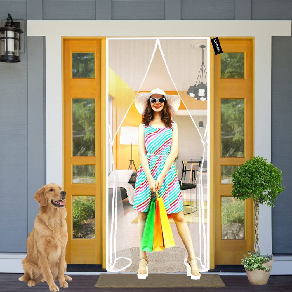 Magnetic Fly Screen Door, 135 x 215 cm, White A