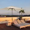 LANGZDHE 10 x 6.5 ft Replacement Canopy for Patio Umbrella, Rectangular Market Table Umbrella, 6-Rib, Khaki view 4
