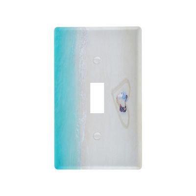 Blank Outlet and Light Switch Cover, Decorative Wall Plate, 11.5 x 7 cm, Beach Heart