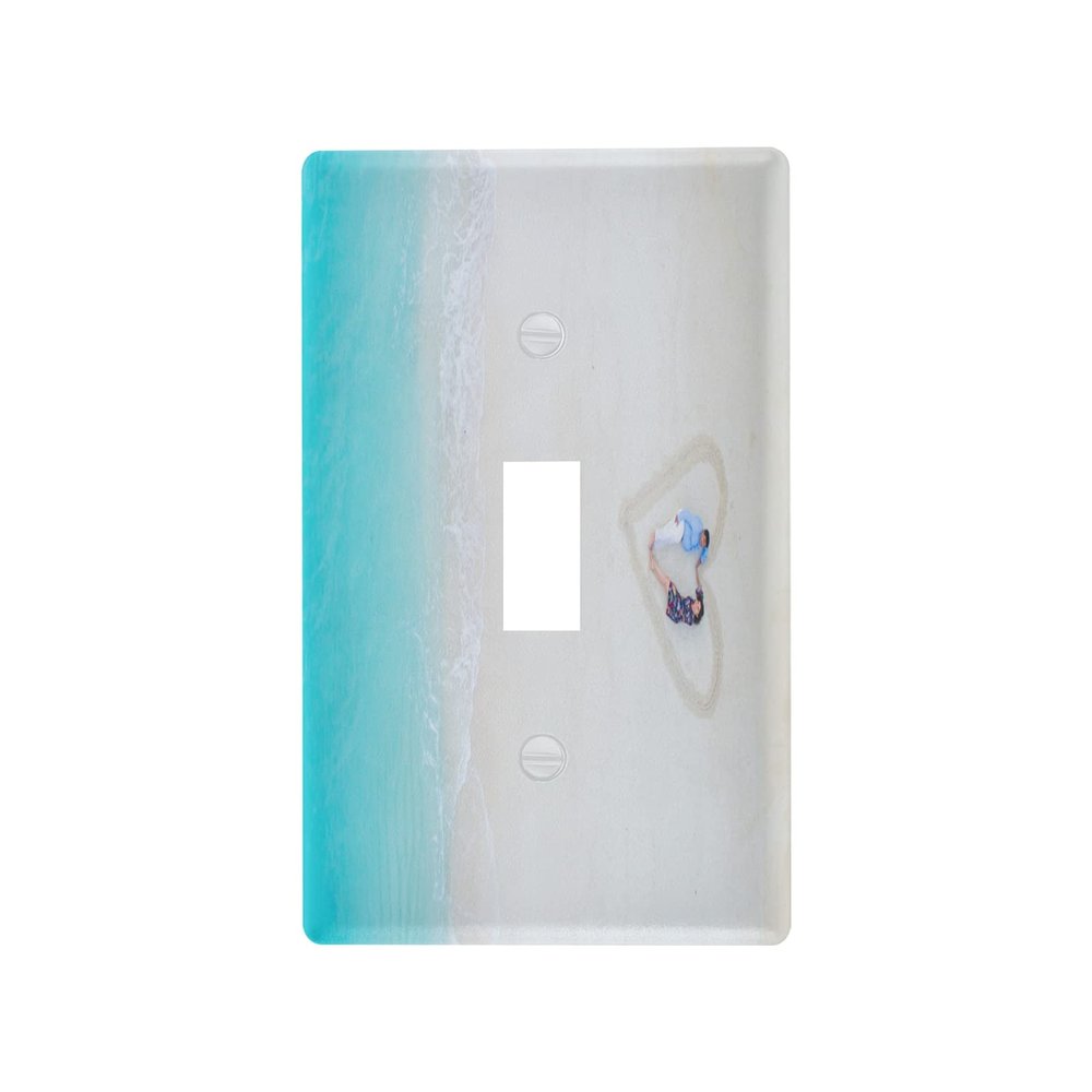 Blank Outlet and Light Switch Cover, Decorative Wall Plate, 11.5 x 7 cm, Beach Heart
