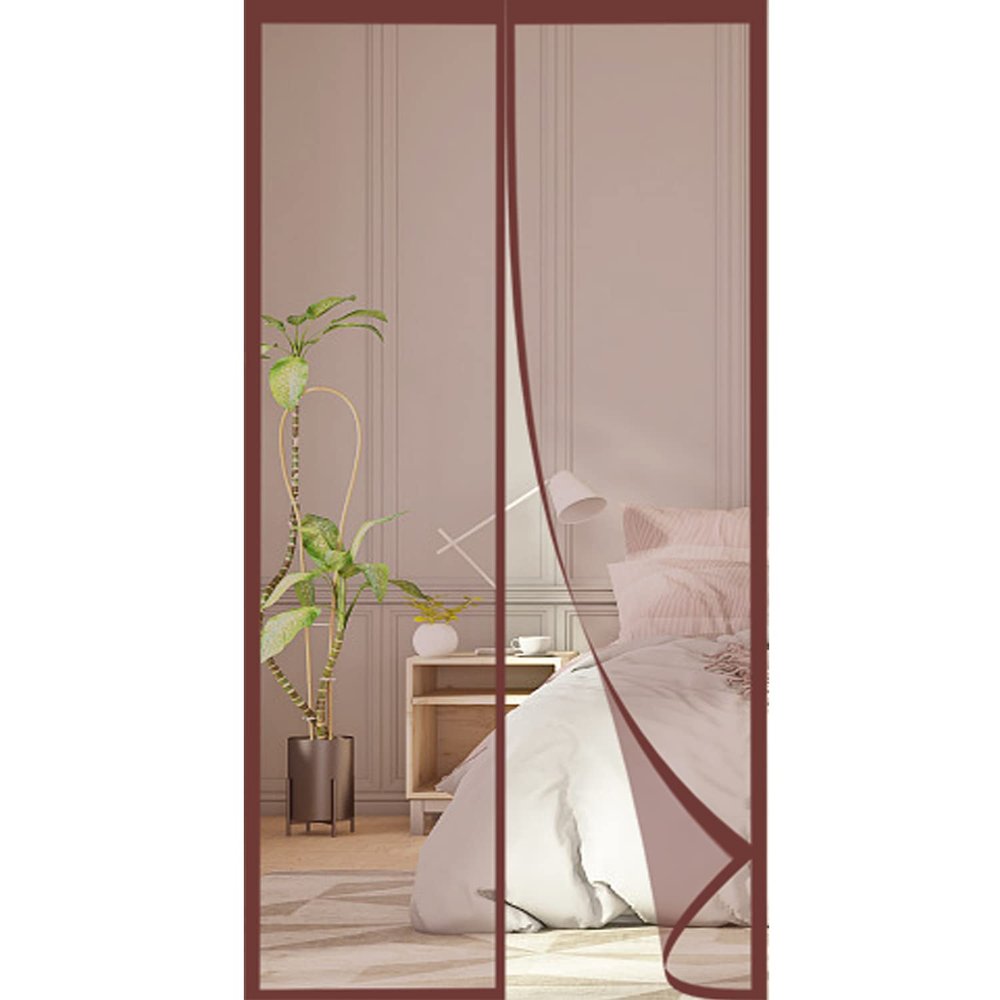Magnetic Insect Screen Door Curtain, Brown