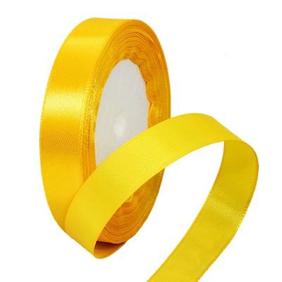 22m Yellow Satin Ribbon 15mm Wide
