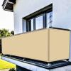 MYUANH Balcony Privacy Screen 1 x 8 m, UV Protection, Windbreak, No-Drill Installation, Cream view 4