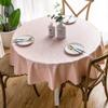 Qkoimpnrd Round Pink Oilcloth Tablecloth, 160 cm Diameter view 1