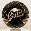 Aoihrraan 180 cm Round Graduation Photography Backdrop with Golden Dots view 1