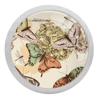 Vintage-Style Butterfly & Dragonfly Drawer Knobs, 4-Pack