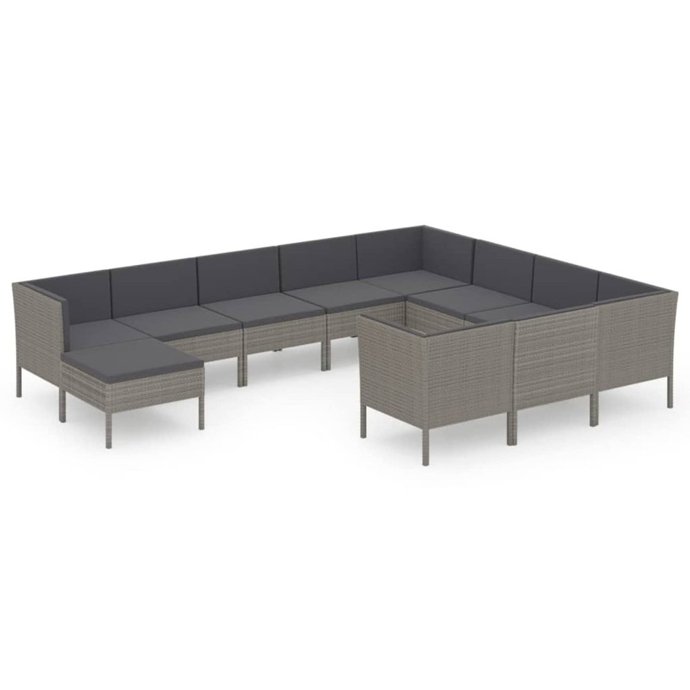 Festnight Poly Rattan Outdoor Lounge Furniture Set with Corner Sofa