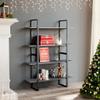 YITHOPI 4-Tier Bookshelf, Solid Pine, Gray, 100 x 30 x 140 cm view 1