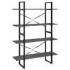 YITHOPI 4-Tier Bookshelf, Solid Pine, Gray, 100 x 30 x 140 cm view 2
