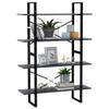 YITHOPI 4-Tier Bookshelf, Solid Pine, Gray, 100 x 30 x 140 cm view 4