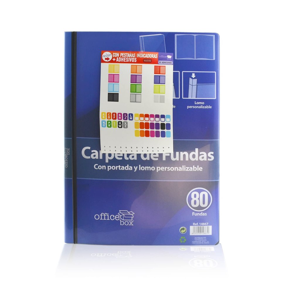 Personalizable Binder (Cover and Spine), A4+ and A5 Sizes, Rigid Cover, Office Box (A4+ 80 Sleeves)