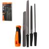 WEDO 5-Piece File Set, Flat/Round/Triangular Carbon-Hardened Workshop Files, Medium-Cut view 1