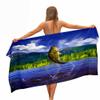 Chickwin 3D Seabass Pattern Microfiber Beach Towel, Large Lightweight Rectangular Bath Towel, Quick-Drying, for Bath, Pool, Travel, Vacation, Beach, Gift (Small Lake, 80 x 180 cm) view 1