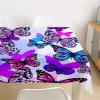 Morbuy Washable Rectangular Tablecloth with 3D Butterfly Pattern, Waterproof and Wipeable, 140 x 220 cm, Purple Butterfly view 1