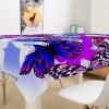 Morbuy Washable Rectangular Tablecloth with 3D Butterfly Pattern, Waterproof and Wipeable, 140 x 220 cm, Purple Butterfly view 3